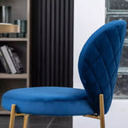 Contemporary Velvet Upholstery Dining Chair, Blue
