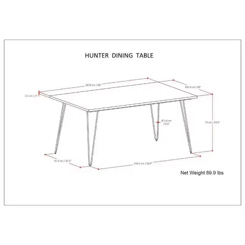 Rectangular Dining Table with Mango Wood Top