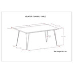 Rectangular Dining Table with Mango Wood Top